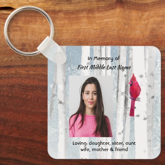 Christian Memorial Keepsake Cardinal Bird Schlüsselanhänger (Vorderseite)