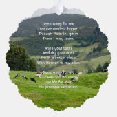 Christian Memorial Keepsake Cattle Farm Landscape  Ornament Karte (Rückseite)