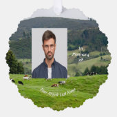 Christian Memorial Keepsake Cattle Farm Landscape  Ornament Karte (Vorderseite)