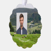 Christian Memorial Keepsake Cattle Farm Landscape  Ornament Karte (Links)