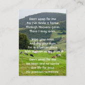 Christian Memorial Keepsake Cattle Farm Landscape Visitenkarte (Rückseite)