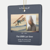 Christian Memorial Keepsake Clouds Biplane Sky Keramikornament (Links)
