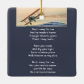 Christian Memorial Keepsake Clouds Biplane Sky Keramikornament (Rückseite)