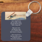 Christian Memorial Keepsake Clouds Biplane Sky Schlüsselanhänger (Rückseite)