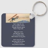 Christian Memorial Keepsake Clouds Biplane Sky Schlüsselanhänger (Rückseite)