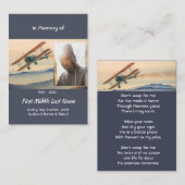 Christian Memorial Keepsake  Clouds Biplane Sky Visitenkarte (Vorne/Hinten)