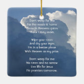 Christian Memorial Keepsake Clouds Sky Heavenly Keramikornament (Rückseite)