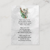 Christian Memorial Keepsake Cute Koala Children Visitenkarte (Rückseite)