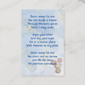 Christian Memorial Keepsake Cute Little Mouse Visitenkarte (Rückseite)