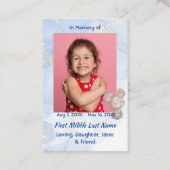 Christian Memorial Keepsake Cute Little Mouse Visitenkarte (Vorderseite)