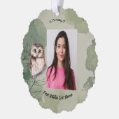 Christian Memorial Keepsake Cute Owl Bird Ornament Karte (Links)