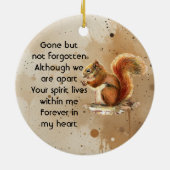 Christian Memorial Keepsake Cute Red Squirrel Keramik Ornament (Hinten)