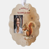 Christian Memorial Keepsake Cute Red Squirrel Ornament Karte (Links)