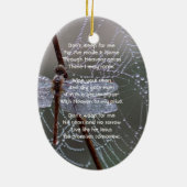 Christian Memorial Keepsake Dragonfly Dewdrops Keramik Ornament (Hinten)