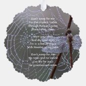 Christian Memorial Keepsake Dragonfly Dewdrops Ornament Karte (Rückseite)