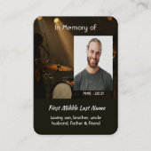 Christian Memorial Keepsake Drummer Drums Band  Visitenkarte (Vorderseite)