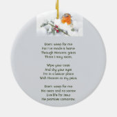 Christian Memorial Keepsake English Robin Bird Keramik Ornament (Hinten)