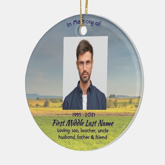 Christian Memorial Keepsake Farm Crop Prairie Keramik Ornament (Links)