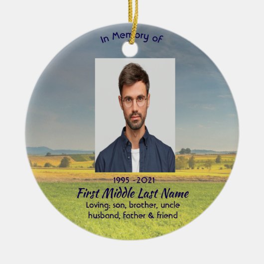 Christian Memorial Keepsake Farm Crop Prairie Keramik Ornament (Vorne)