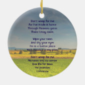 Christian Memorial Keepsake Farm Crop Prairie Keramik Ornament (Hinten)