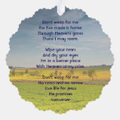Christian Memorial Keepsake Farm Crop Prairie Ornament Karte (Rückseite)
