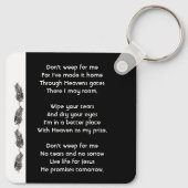 Christian Memorial Keepsake Feather Tribal Boho  Schlüsselanhänger (Rückseite)