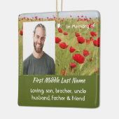 Christian Memorial Keepsake Field  Red Poppy Keramikornament (Links)