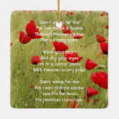 Christian Memorial Keepsake Field  Red Poppy Keramikornament (Rückseite)