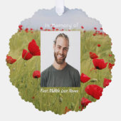 Christian Memorial Keepsake Field Red Poppy Ornament Karte (Vorderseite)