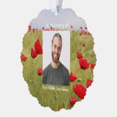 Christian Memorial Keepsake Field Red Poppy Ornament Karte (Links)