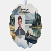 Christian Memorial Keepsake Fishing Lake in Boat Ornament Karte (Links)