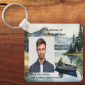 Christian Memorial Keepsake Fishing Lake in Boat Schlüsselanhänger (Vorderseite)