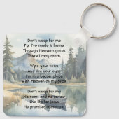 Christian Memorial Keepsake Fishing Lake in Boat Schlüsselanhänger (Rückseite)