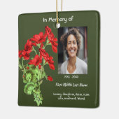 Christian Memorial Keepsake Geranium Flower Keramikornament (Links)