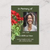 Christian Memorial Keepsake Geranium Flower Visitenkarte (Vorderseite)