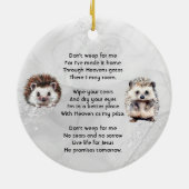 Christian Memorial Keepsake Hedgehog Children Keramik Ornament (Hinten)
