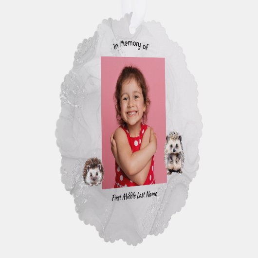 Christian Memorial Keepsake Hedgehog Children Ornament Karte (Rechts)