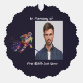 Christian Memorial Keepsake Hockey Player Sport Ornament Karte (Vorderseite)