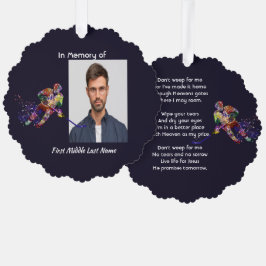 Christian Memorial Keepsake Hockey Player Sport Ornament Karte