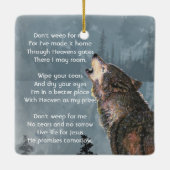Christian Memorial Keepsake Howling Wolf Art Keramikornament (Rückseite)