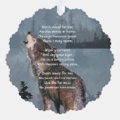 Christian Memorial Keepsake Howling Wolf Art Ornament Karte (Rückseite)