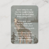 Christian Memorial Keepsake  Howling Wolf Visitenkarte (Vorderseite)