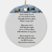 Christian Memorial Keepsake Lake Ducks Birds Keramik Ornament (Hinten)