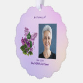 Christian Memorial Keepsake Lilac Garden Flower  Ornament Karte (Links)