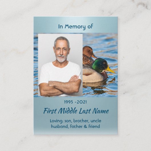 Christian Memorial Keepsake Mallard Ducks Bird Visitenkarte (Vorderseite)