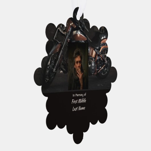 Christian Memorial Keepsake Motorcycle Biker Ornament Karte (Rechts)