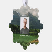 Christian Memorial Keepsake Mountain Lake Ornament Karte (Linke Ecke)