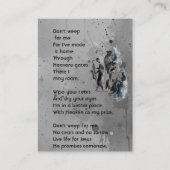 Christian Memorial Keepsake Music Jazz Band Visitenkarte (Rückseite)