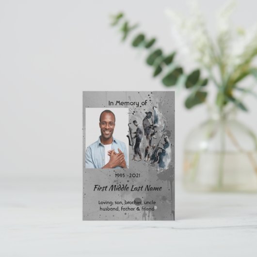 Christian Memorial Keepsake Music Jazz Band Visitenkarte (Stehend Vorderseite)