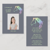 Christian Memorial Keepsake Pastel Horse Art Visitenkarte (Vorne/Hinten)